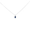 14K White Gold 6x4MM Oval Shaped Purple Amethyst Solitaire Pendant Necklace