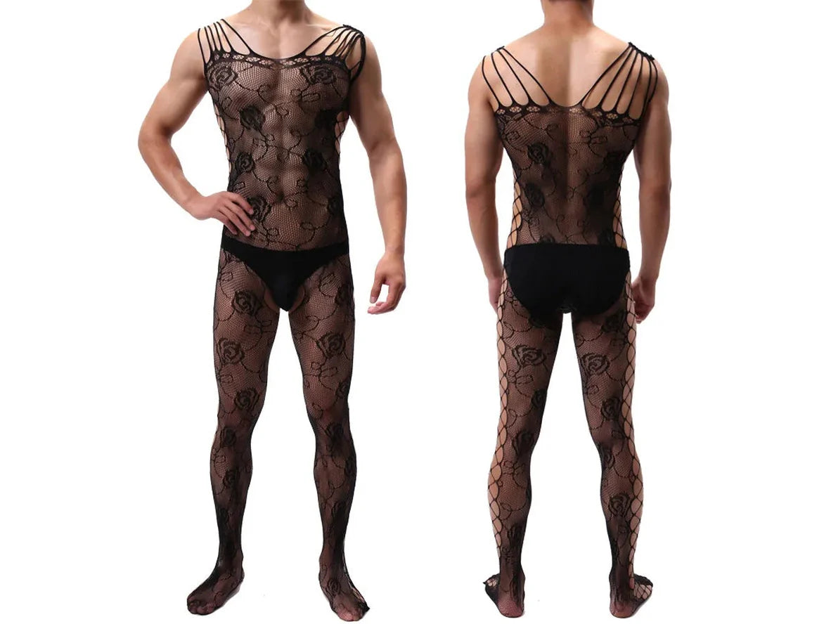 Gay Bodystockings | Sexy Fishnet Open Crotch Bodystockings