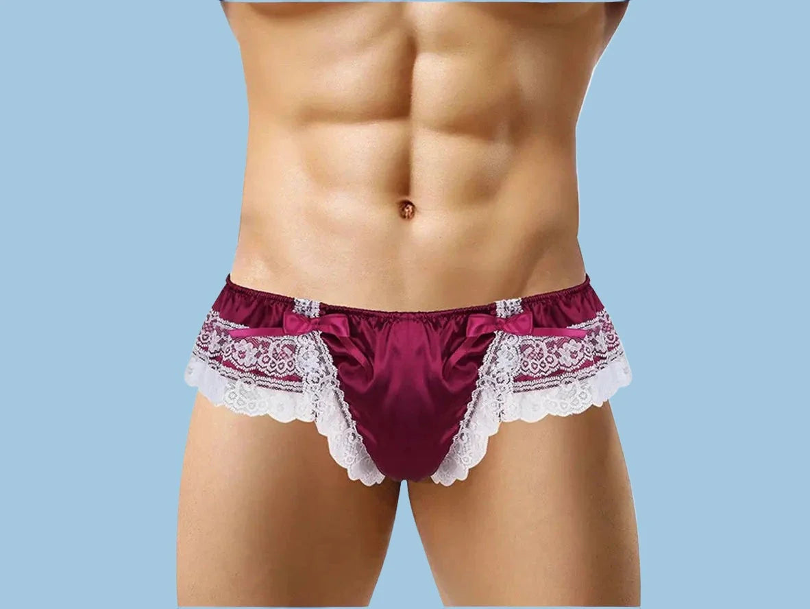 Gay Lingerie | Double Layer Floral Lace Underwear Thong