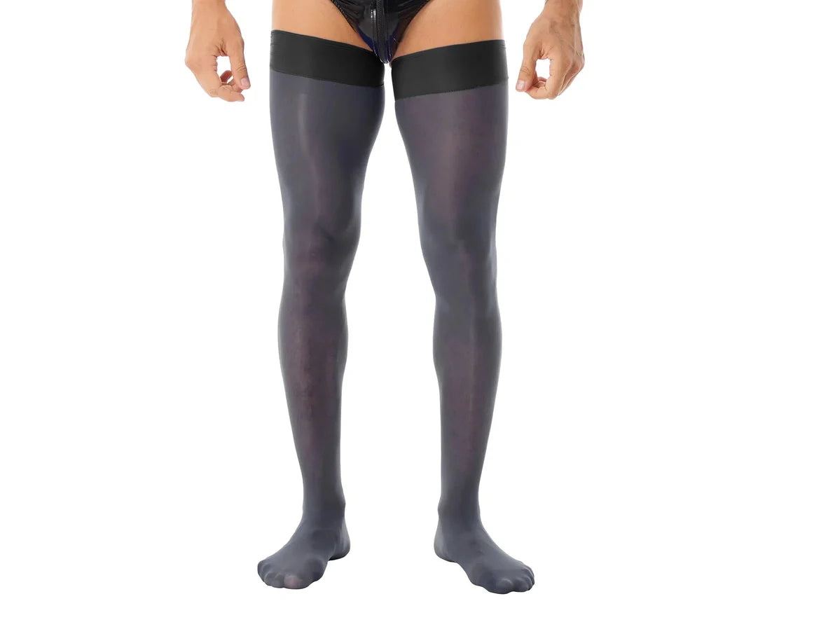Gay Pantyhose | Shiny Seamless Glossy Thigh High Stockings