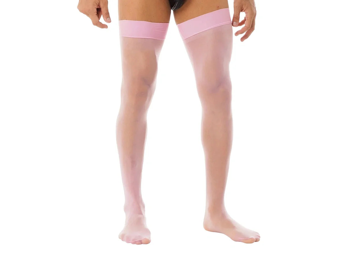 Gay Pantyhose | Shiny Seamless Glossy Thigh High Stockings
