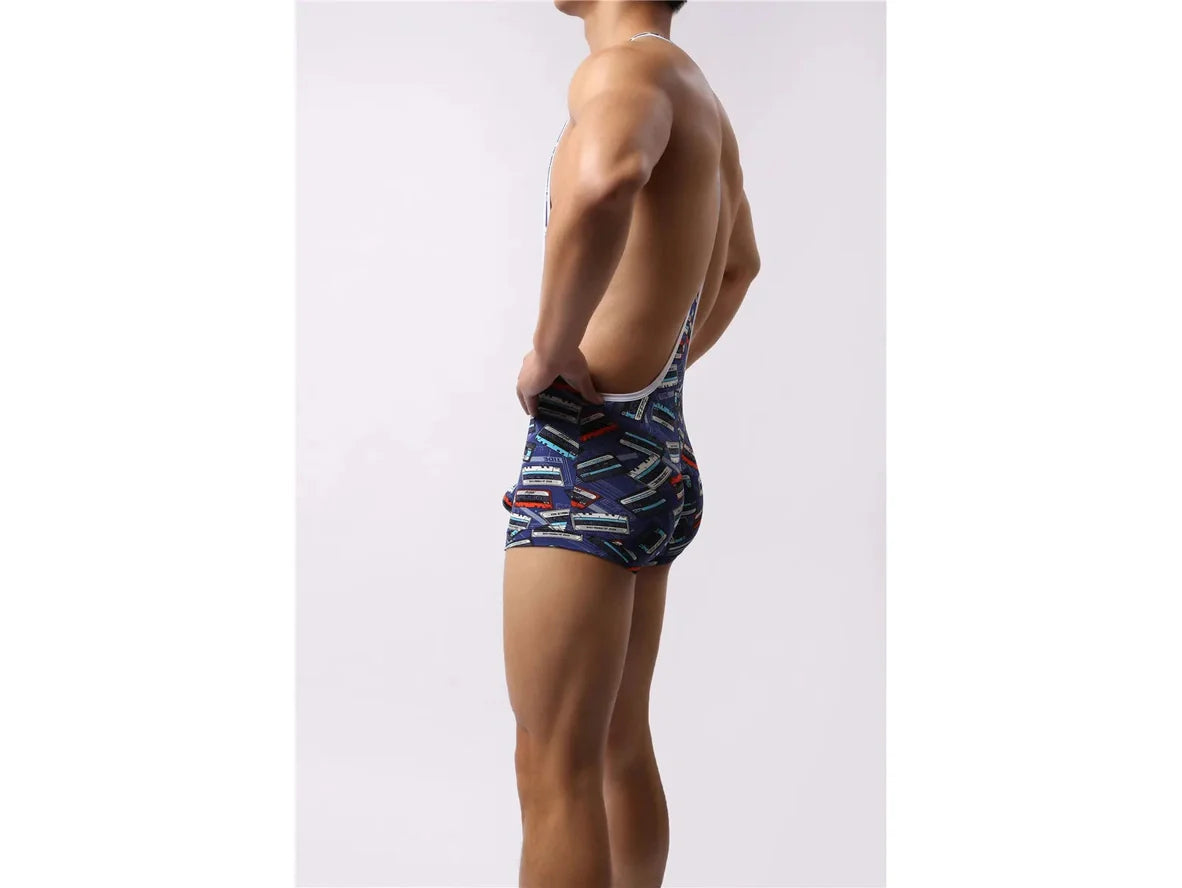 Gay Singlets | Blue Bulge Pouch Lounge Singlet