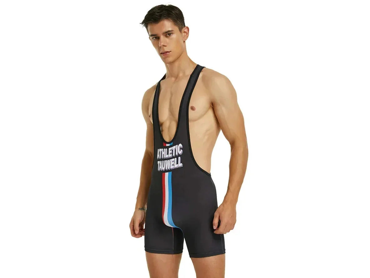 Gay Singlets | TAUWELL Black Sports Wrestling Singlets