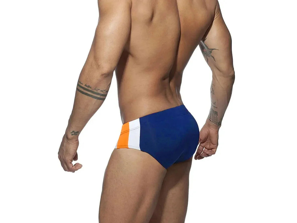 Gay Swim Briefs | Athletic Stripe Sport Swim Briefs