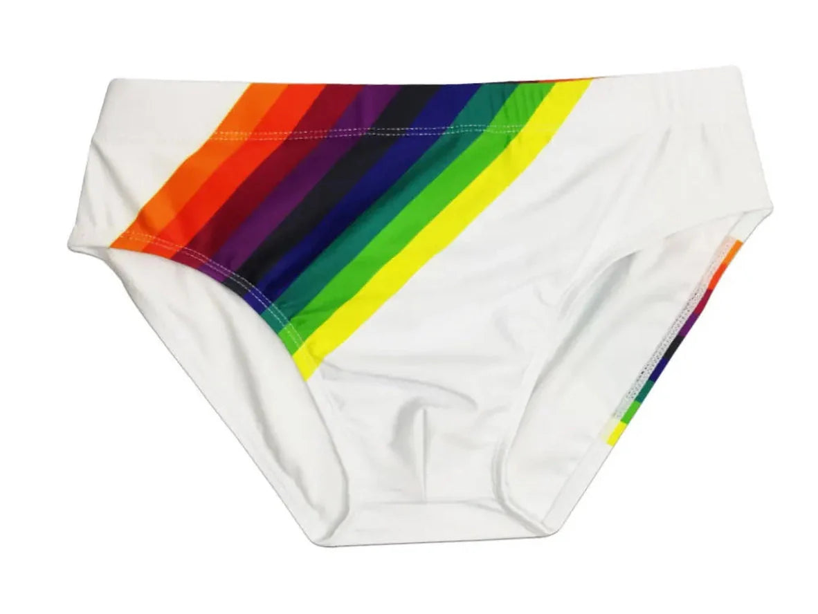 Gay Swim Briefs | Rainbow Pride Swim Briefs