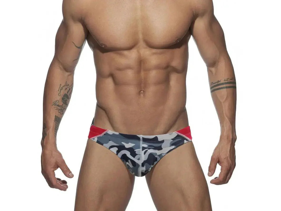 Gay Swim Briefs | UXH Camo Padded Pushup Swim Briefs