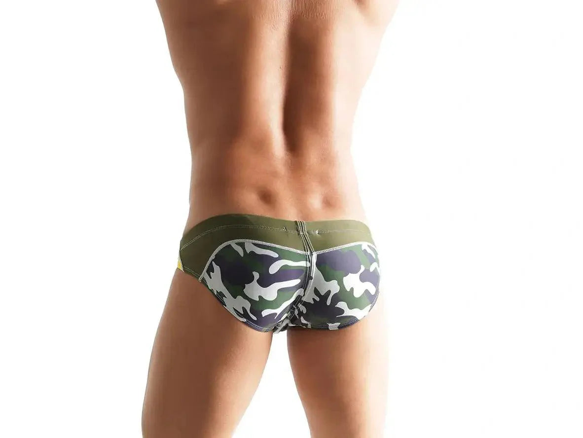 Gay Swim Briefs | UXH Camo Padded Pushup Swim Briefs