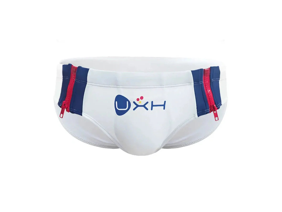 Gay Swim Briefs | UXH Easy Access Zipper Pushup Pad Swim Briefs
