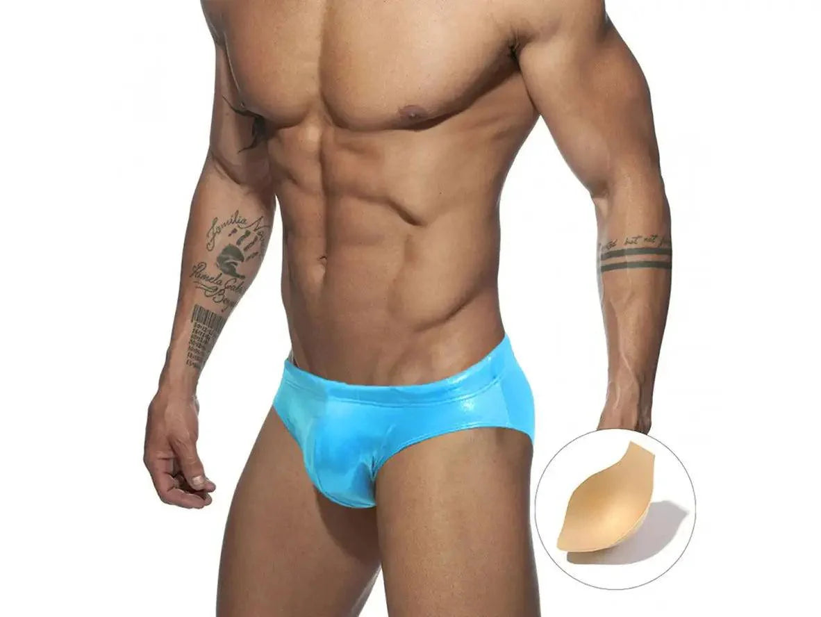 Gay Swim Briefs | UXH Shiny Pushup Pad Swim Briefs