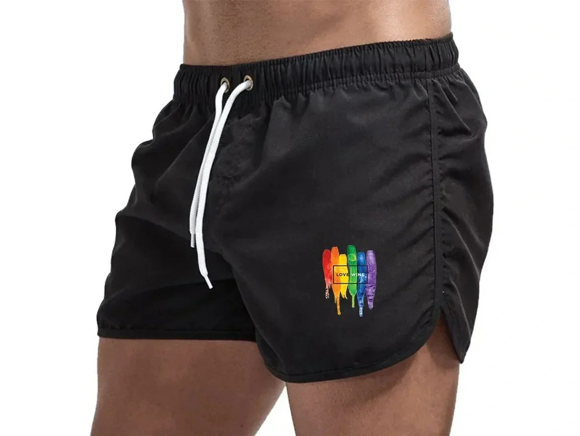 Gay Swim Shorts | Pride "LOVE WINS" Beach Shorts