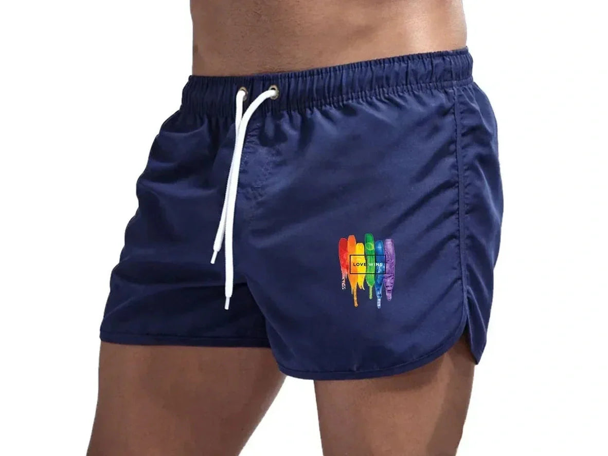 Gay Swim Shorts | Pride "LOVE WINS" Beach Shorts