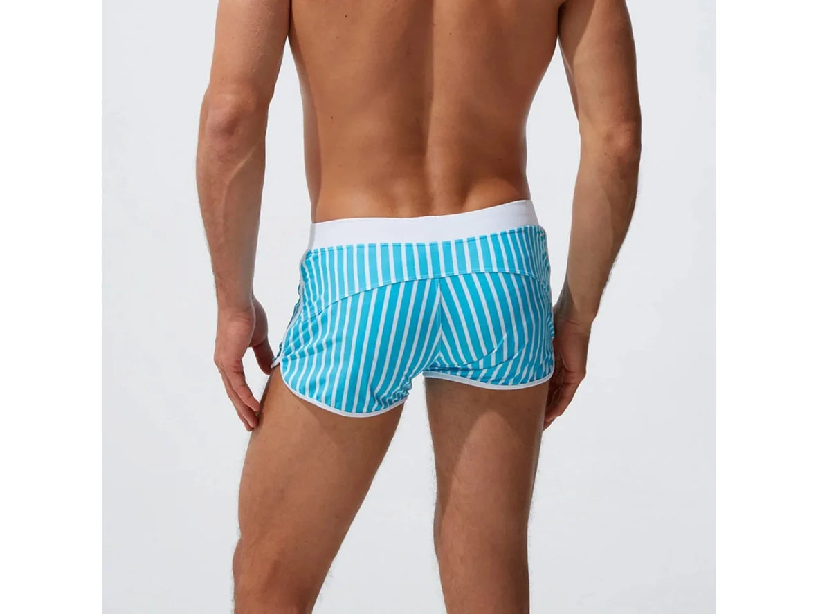 Gay Swim Shorts | Sexy Short Stripe Beach Shorts