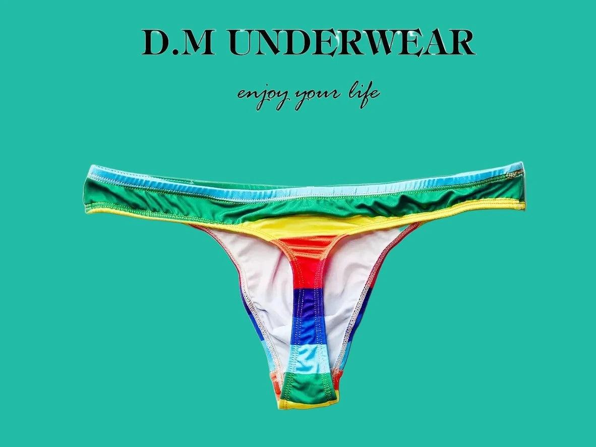 Gay Swim Thongs | D.M Rainbow Pride Temptation Swim Thongs