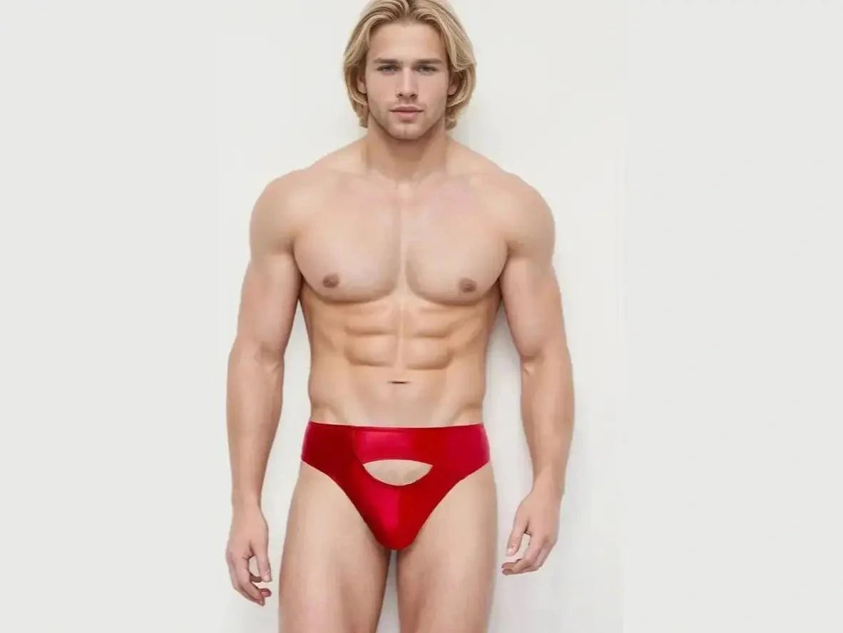 Gay Swim Thongs | Glossy Open Crotch Sport Swim Thongs