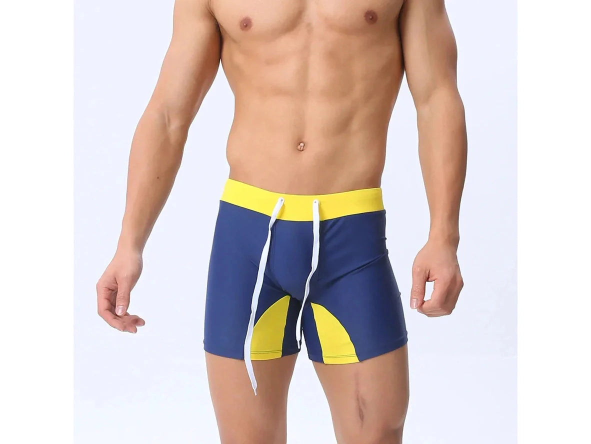 Gay Swim Trunks | Hot Color Contrast Swim Trunks