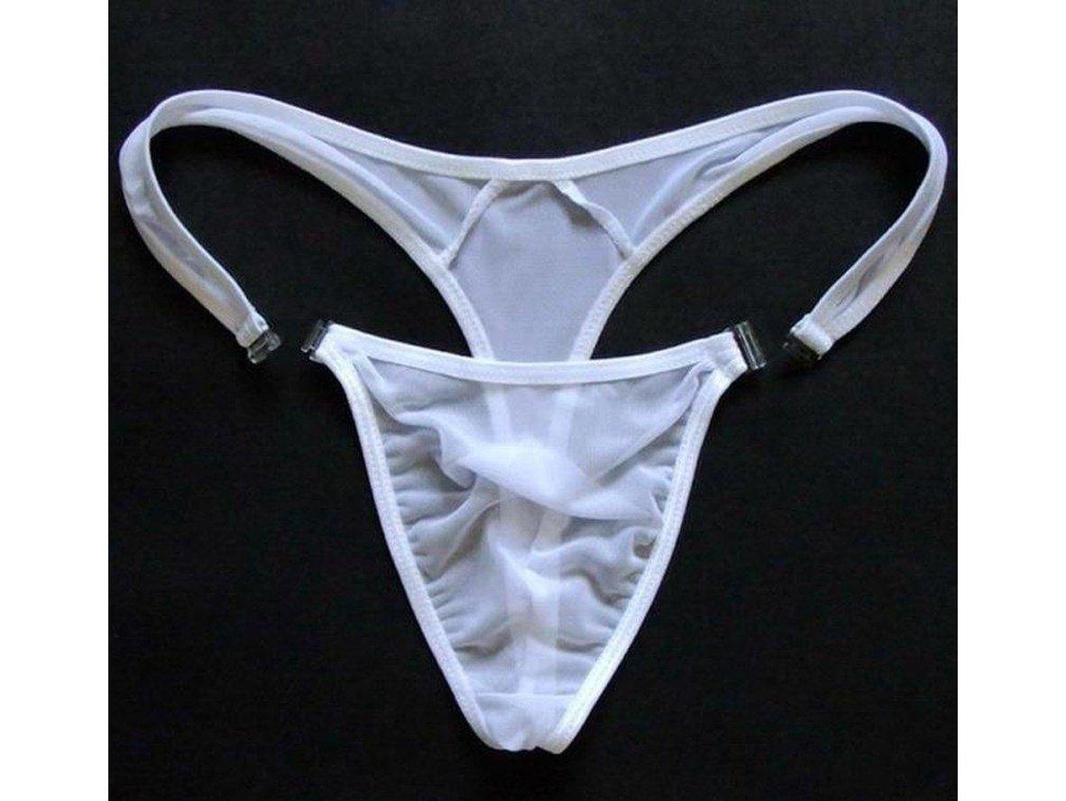 Gay Thongs | BRAVE PERSON Underwear Transparent Snap Easy Access Thongs