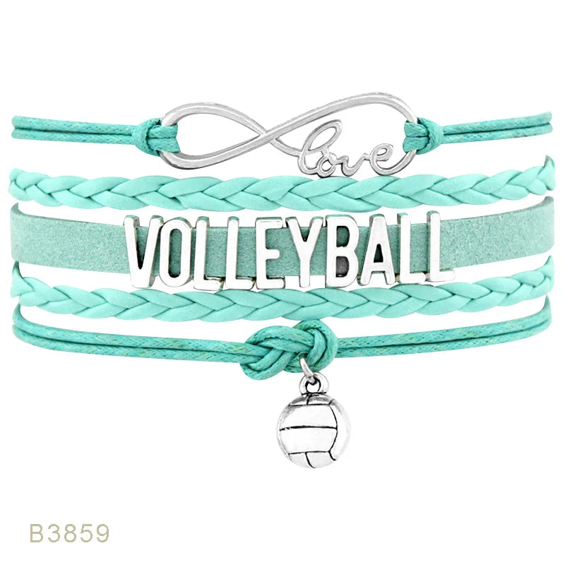 Trendy Infinity Love Volleyball Sports Fans Gift Jewelry Drop Shipping Christmas Gift Men&#39;s Bracelets for Women