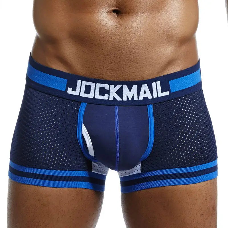 Mens Underwear Men Boxer Mesh U Pouch Sexy Underpants Cueca Boxer Men Cotton Pants men sleep bottoms Gay Male Panties