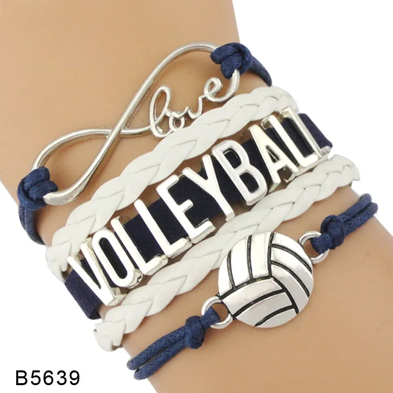 Trendy Infinity Love Volleyball Sports Fans Gift Jewelry Drop Shipping Christmas Gift Men&#39;s Bracelets for Women
