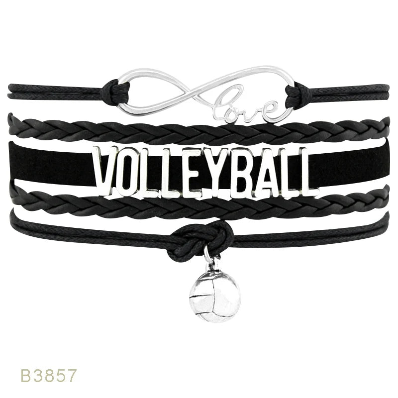 Trendy Infinity Love Volleyball Sports Fans Gift Jewelry Drop Shipping Christmas Gift Men&#39;s Bracelets for Women