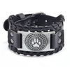 Trendy Viking Bracelet Nordic Rune Compass God Bird Charm Men's Bracelet New Fashion Leather Woven Jewelry Accessorie Party Gift