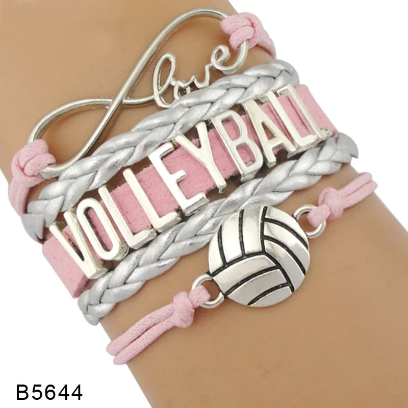 Trendy Infinity Love Volleyball Sports Fans Gift Jewelry Drop Shipping Christmas Gift Men&#39;s Bracelets for Women