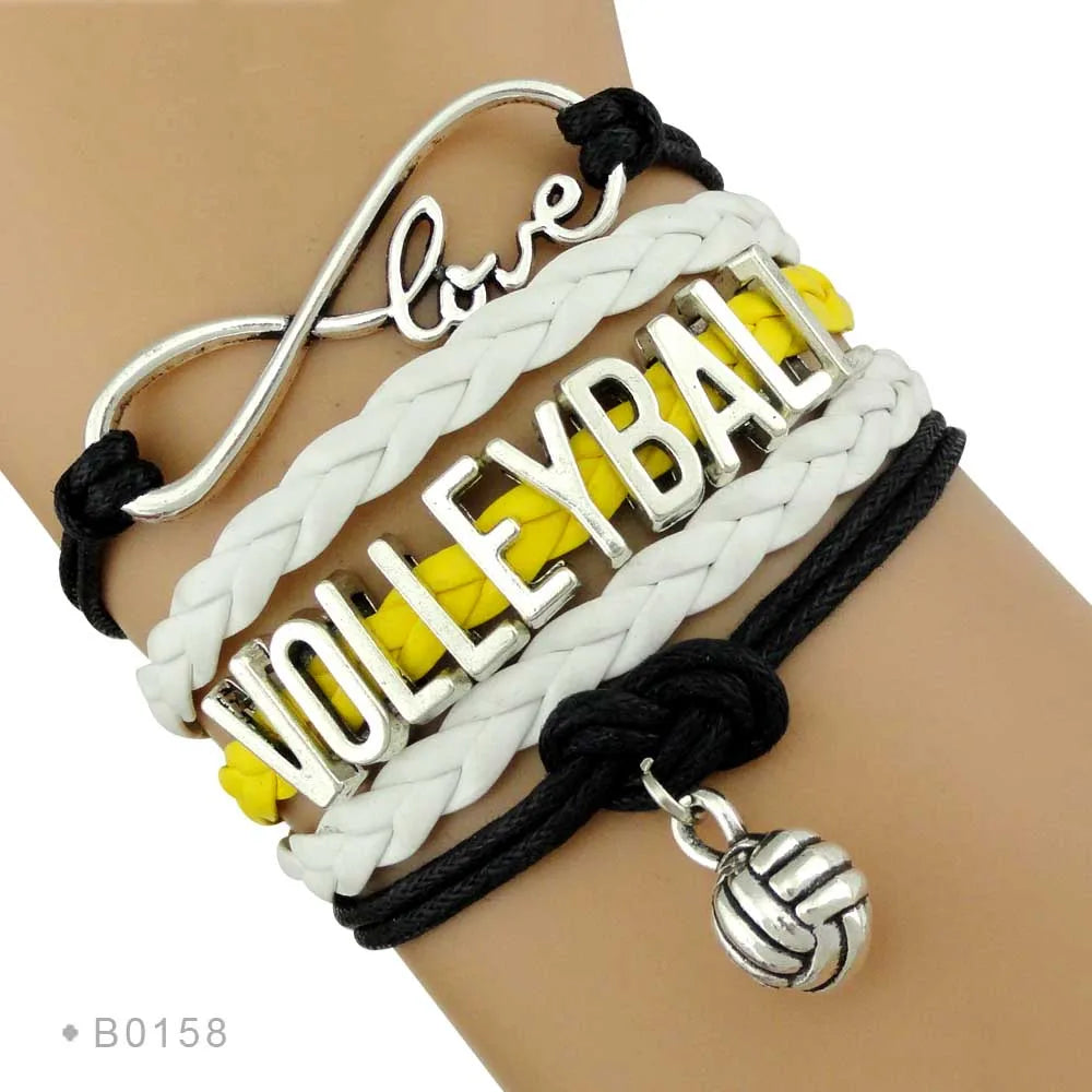 Trendy Infinity Love Volleyball Sports Fans Gift Jewelry Drop Shipping Christmas Gift Men&#39;s Bracelets for Women