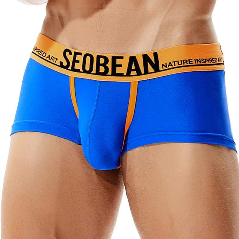SEOBEAN  Mesh Breathable Men's Boxers Sexy Underwear Boxer Shorts Men Underpants Boxershorts Male Panties Boxer for Man