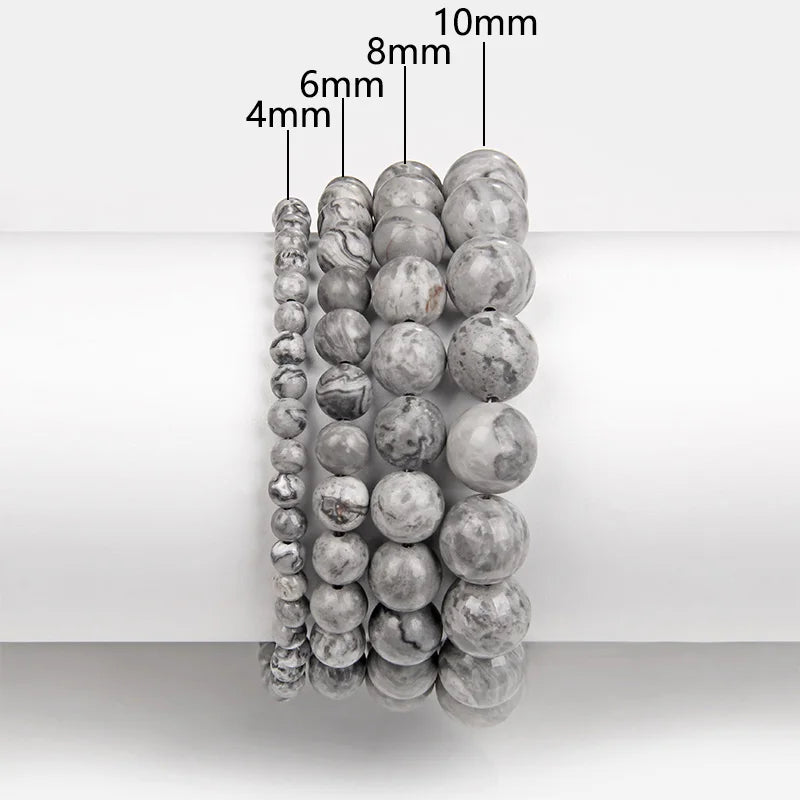 4 6 8 10 MM Beads Bracelet Natural Stone Stretch Bracelets