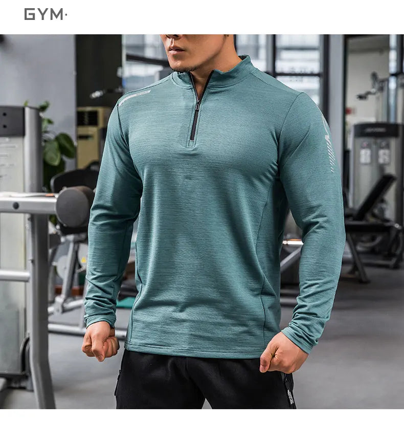 Mens Gym Compression Shirt Male Rashgard Fitness Long Sleeves Running Clothes