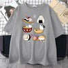Food Cute Cat Sushi Cartoon Style Mens Cotton Short Sleeve Harajuku Casual All-math T-Shirts Oversize Fashion Man Tee Clothing