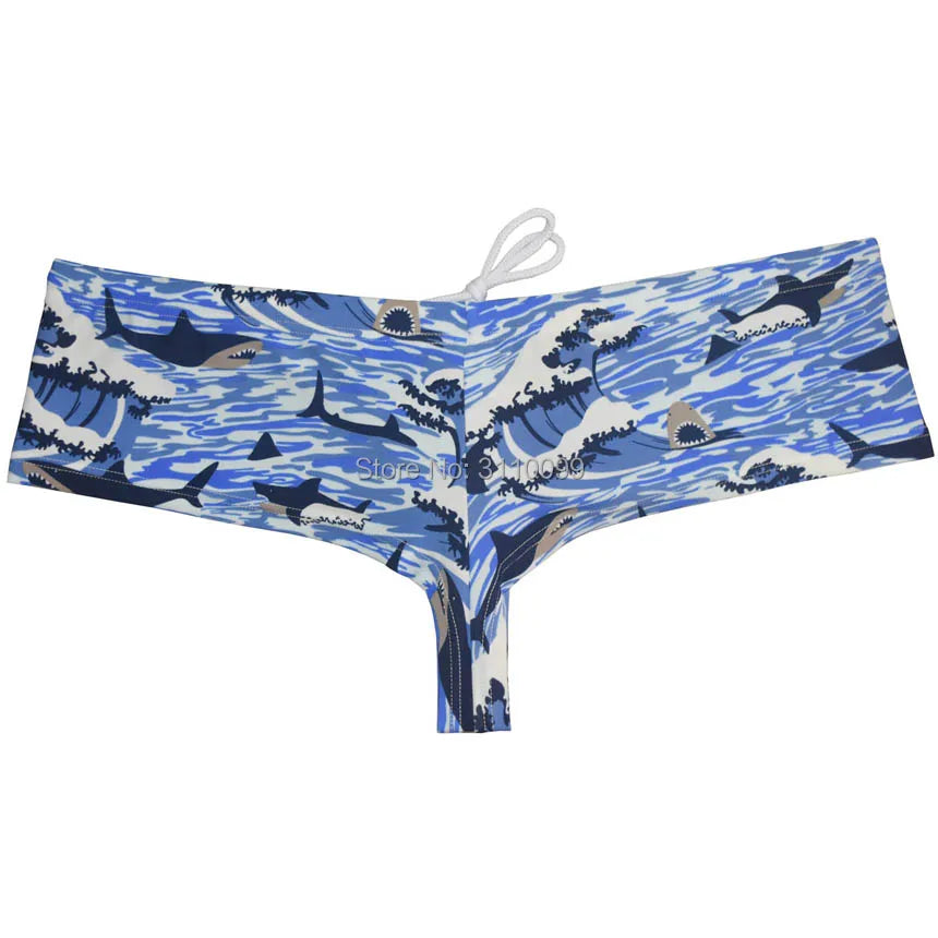 Men's Pouch Heighten Swim Cheeky Boxer Swimwear Brazilain Bikini Trunks