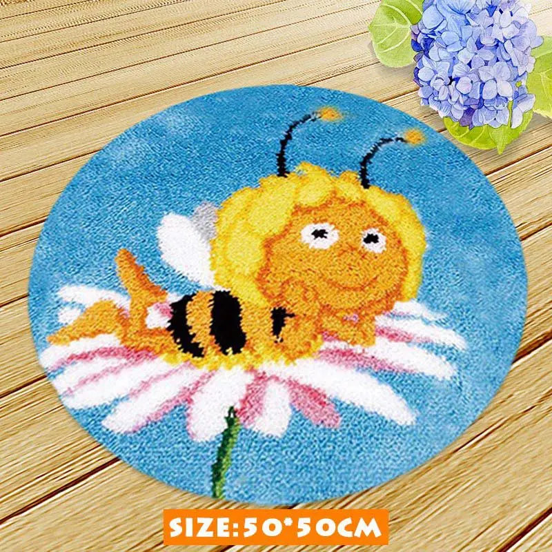 New Decorative Flower Carpet Crocheting Kit DIY Cushion Carpet Flower Latch Hook Rug Kit Needlework Crocheting Embroidery