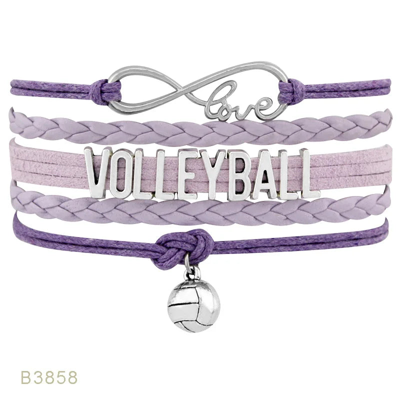 Trendy Infinity Love Volleyball Sports Fans Gift Jewelry Drop Shipping Christmas Gift Men&#39;s Bracelets for Women