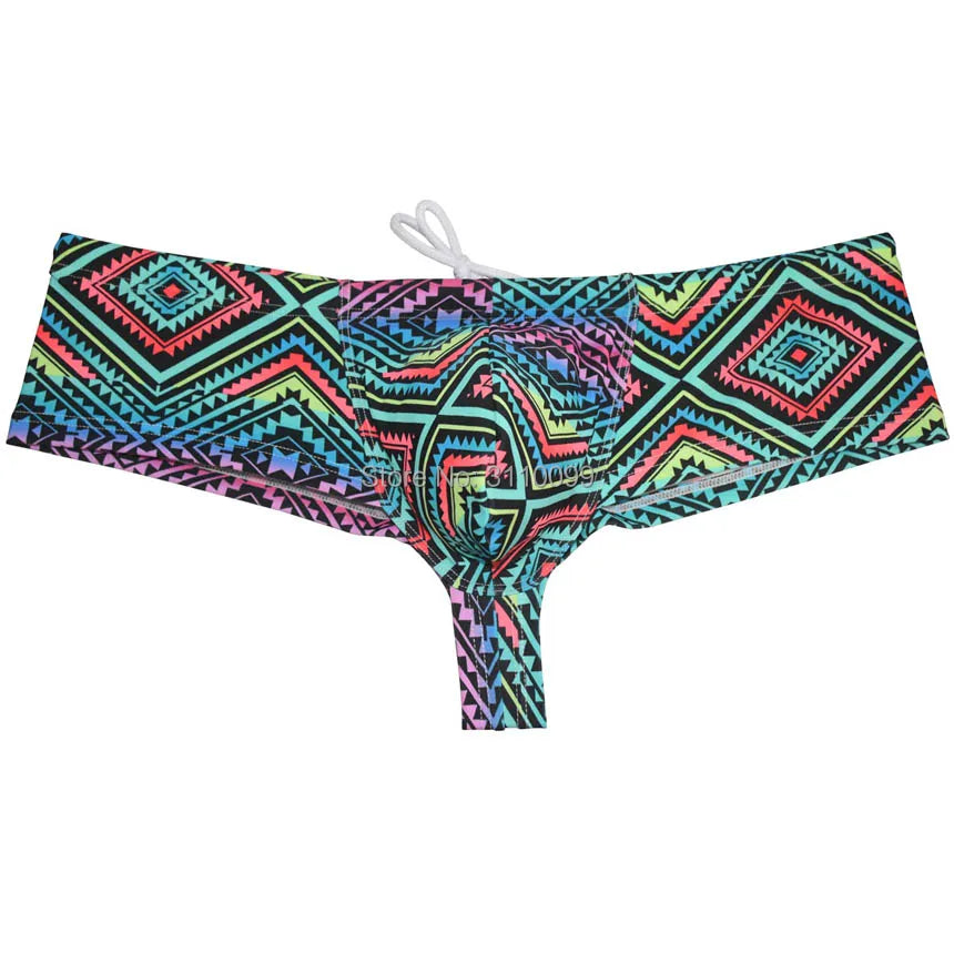 Men's Pouch Heighten Swim Cheeky Boxer Swimwear Brazilain Bikini Trunks
