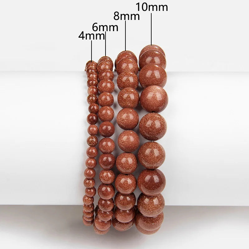 4 6 8 10 MM Beads Bracelet Natural Stone Stretch Bracelets