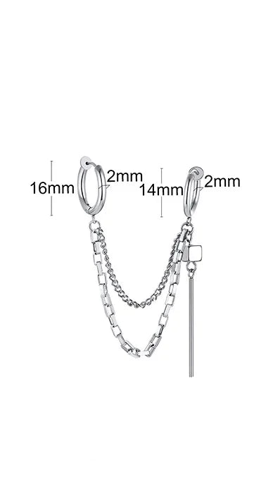 SINGLE SILVER COLOR DAGGER EARRING MEN STAINLESS STEEL SWORD HUGGIE HOOPS EARRINGS COOL FASHION ROCK TATTOO MEN JEWELRY