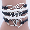 SISTER Kids Double Heart Chain Bracelet for Girls Friendship Bracelets Jewelry Multi-Layer Charm Bracelet Fashion Jewelry