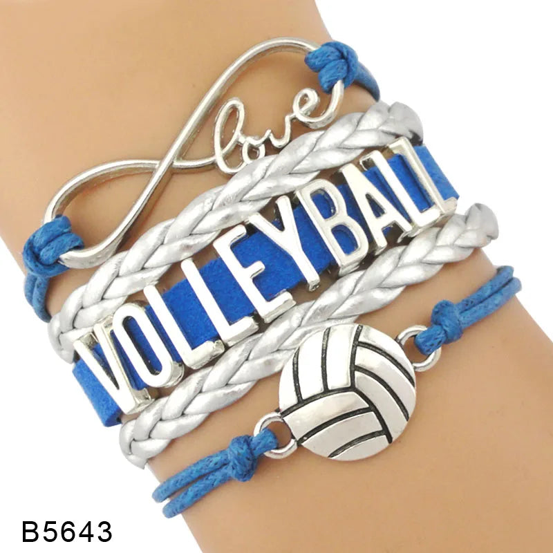 Trendy Infinity Love Volleyball Sports Fans Gift Jewelry Drop Shipping Christmas Gift Men&#39;s Bracelets for Women