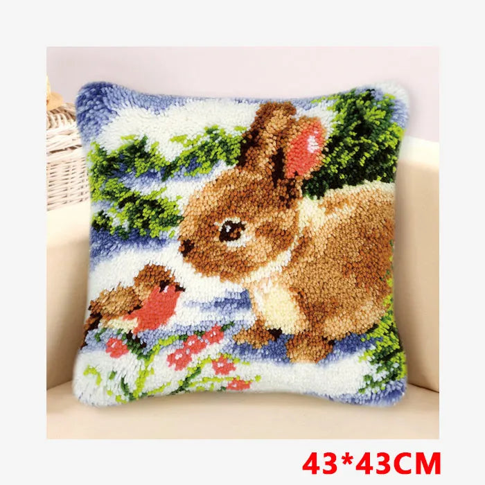 Flower Latch Hook Kit Cute Knooppakket Kussen Knopen Pillow Button Smyrna Knooppakket Needlework Button Packagek Linkhaak Kussen