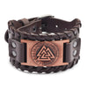 Totem Design Wide Leather Pirate Compass Bracelet Men's Bracelet Celtic Viking Jewelry Compass Bracelet Accessories Party Gifts