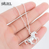 Metal Running Horse Necklaces for Women Men Trend Vintage Animal Unicorn Horse Shoe Pendant Necklace Accessories Birthday Gifts