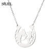 Metal Running Horse Necklaces for Women Men Trend Vintage Animal Unicorn Horse Shoe Pendant Necklace Accessories Birthday Gifts