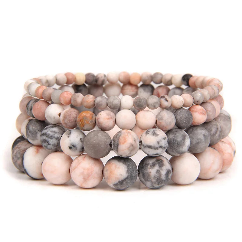 4 6 8 10 MM Beads Bracelet Natural Stone Stretch Bracelets