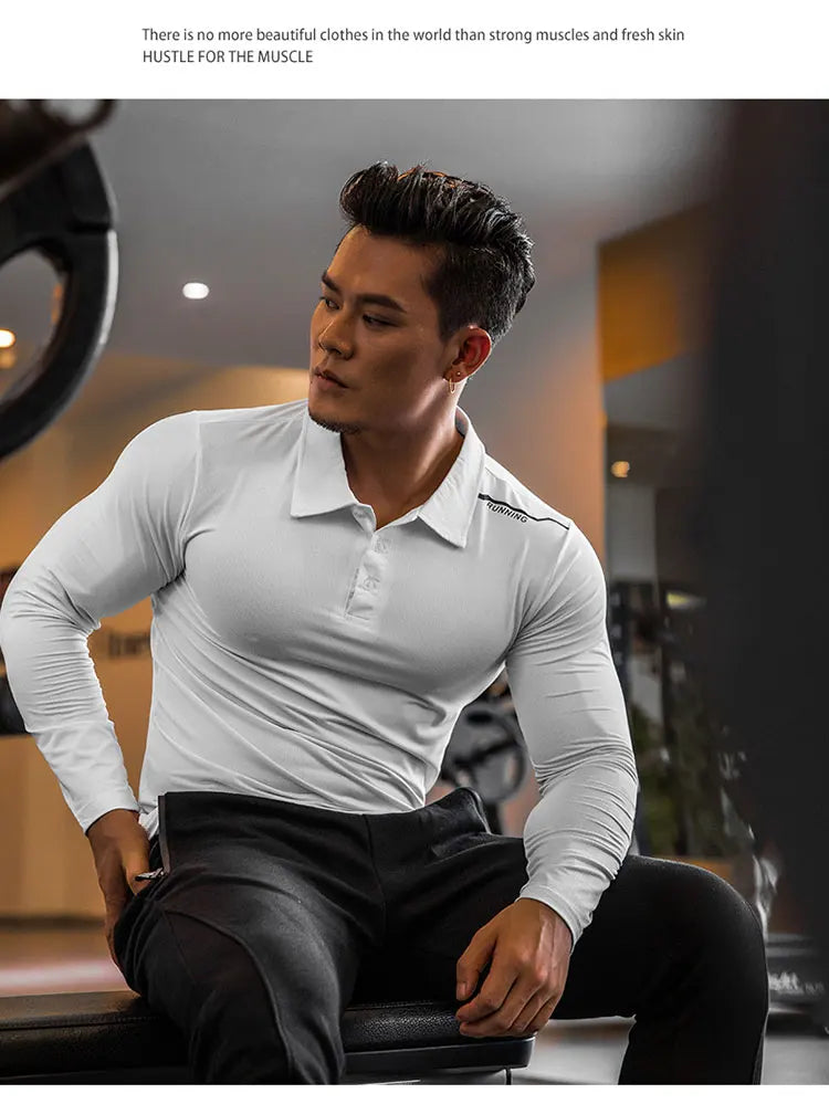 Mens Gym Compression Shirt Male Rashgard Fitness Long Sleeves Running Clothes