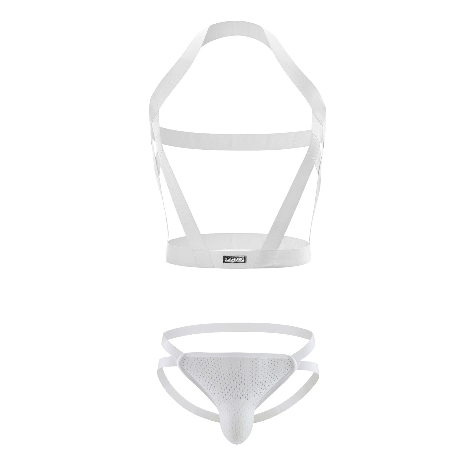 CLEVER-MENMODE Elastic Bondage Harness Mens G-string Thongs Set