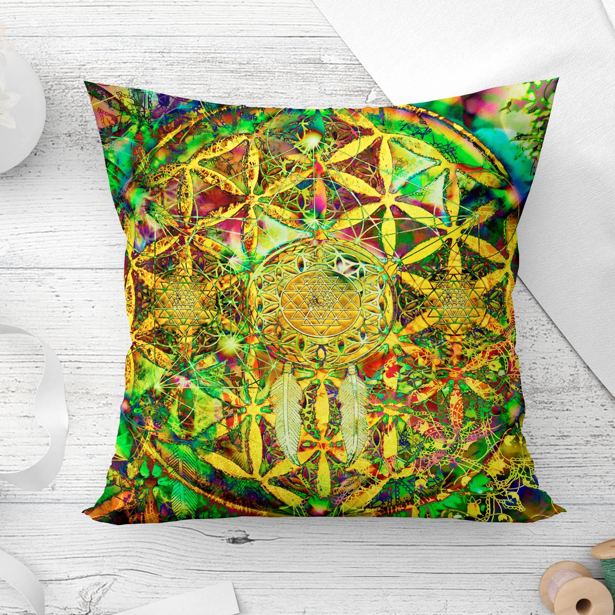 Mandala Decorative Sun and moon Pillow Cushion Covers Pillowcase Cushions for Sofa Polyester Pillowcover cmyk decorative  cover