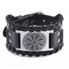 Trendy Viking Bracelet Nordic Rune Compass God Bird Charm Men's Bracelet New Fashion Leather Woven Jewelry Accessorie Party Gift