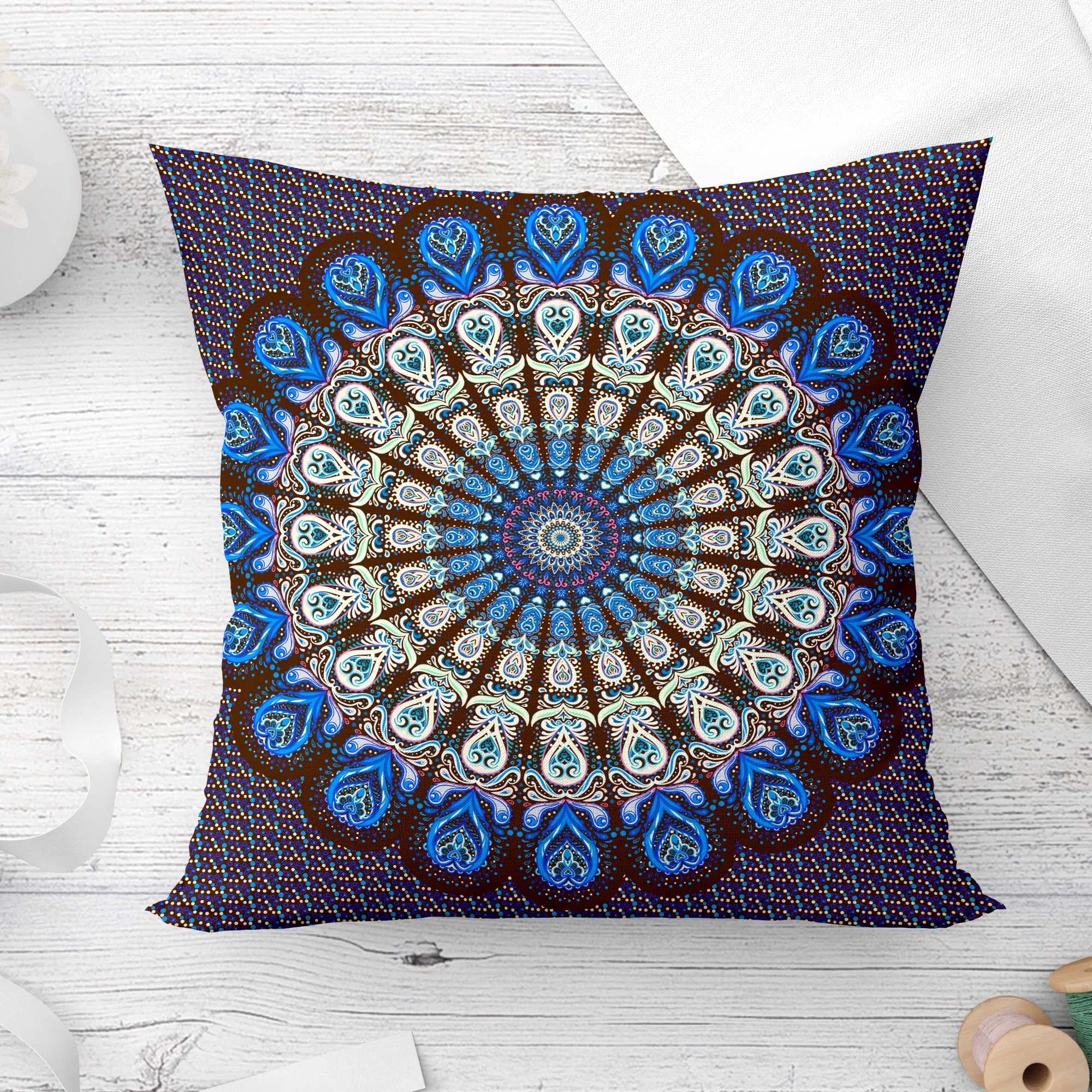 Mandala Decorative Sun and moon Pillow Cushion Covers Pillowcase Cushions for Sofa Polyester Pillowcover cmyk decorative  cover