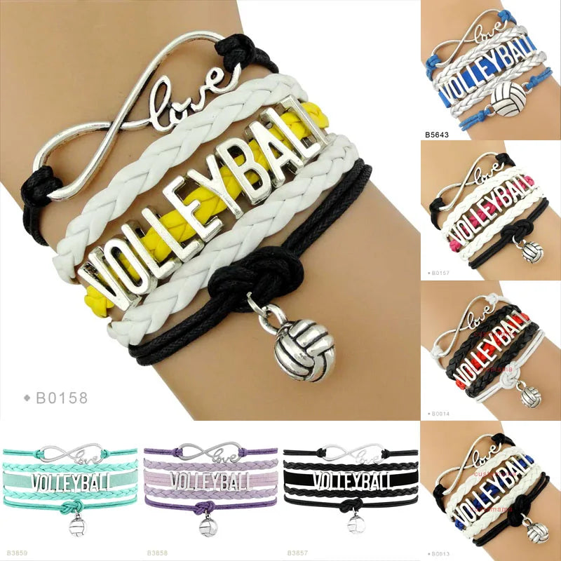 Trendy Infinity Love Volleyball Sports Fans Gift Jewelry Drop Shipping Christmas Gift Men&#39;s Bracelets for Women